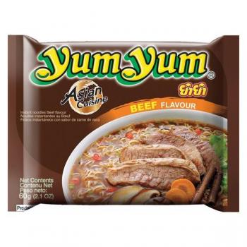 Instant Nudeln Rindfleisch 60g Yum Yum Asian Cuisine Yumyum Nudelsuppe Sığır eti Beef Flavor