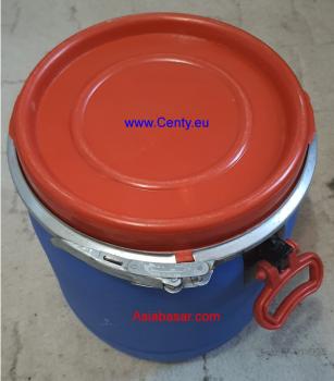 Lidded barrel content 20L 2 folding handles plastic plastic empty barrel bin can crate container feed bin oil diesel acid storage